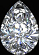 Pear cut diamond shape