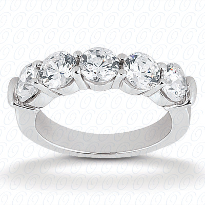Prong style wedding band with round cut diamonds